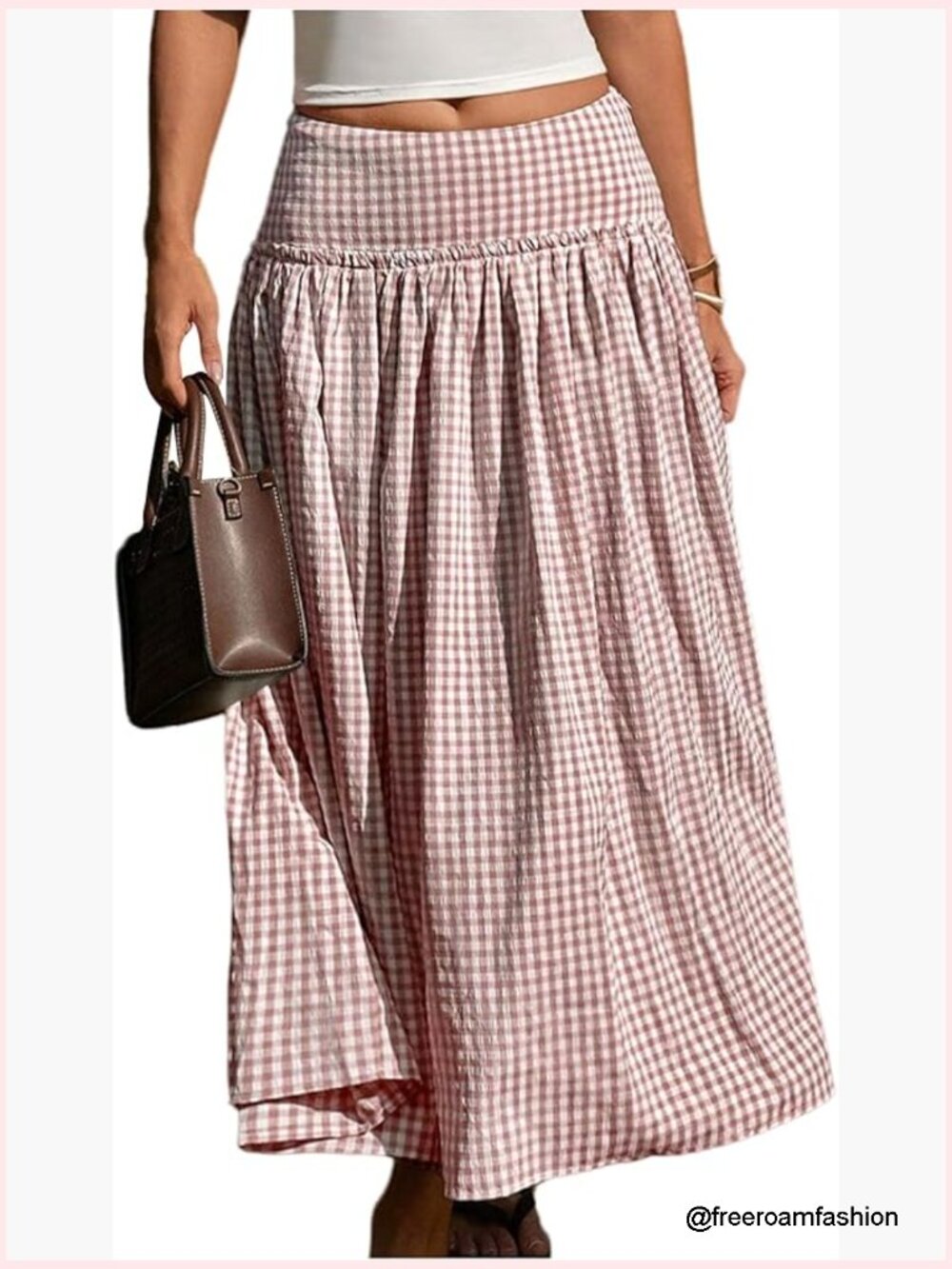 Y2k Plaid Maxi Skirt High Waist Ruffle Hem A Line Long